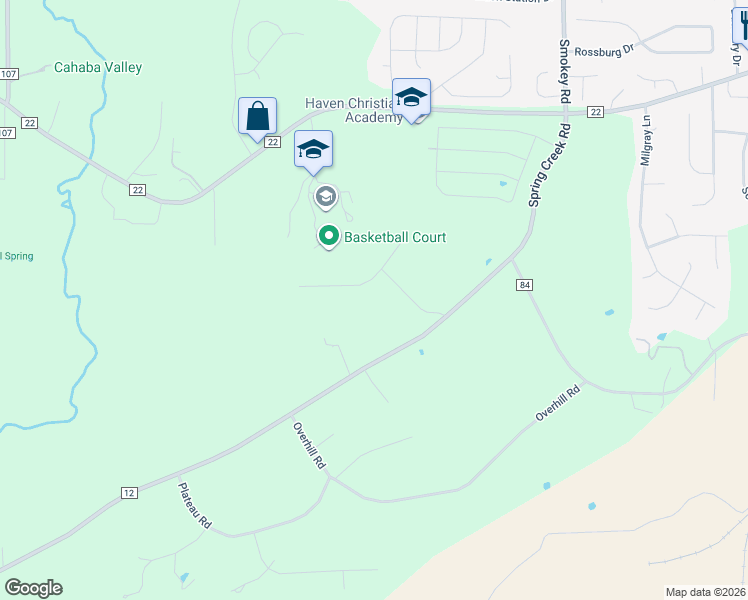 map of restaurants, bars, coffee shops, grocery stores, and more near 223 Doyle Drive in Montevallo