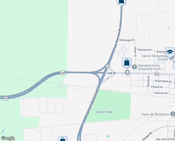 map of restaurants, bars, coffee shops, grocery stores, and more near 5704 Lee Street in Greenville