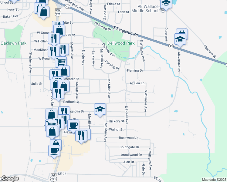 map of restaurants, bars, coffee shops, grocery stores, and more near 403 Dogwood Lane in Mount Pleasant