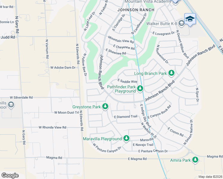map of restaurants, bars, coffee shops, grocery stores, and more near 28827 North Saddle Way in Queen Creek