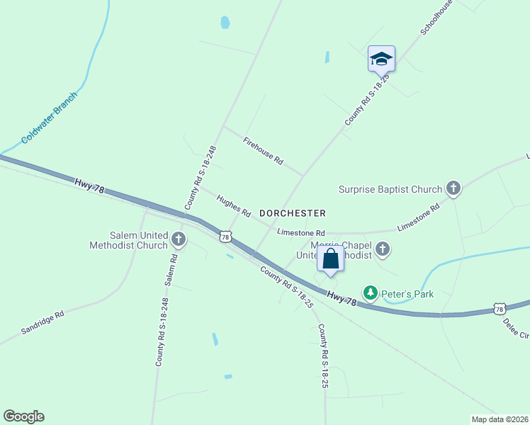 map of restaurants, bars, coffee shops, grocery stores, and more near 175 Schoolhouse Road in Dorchester County