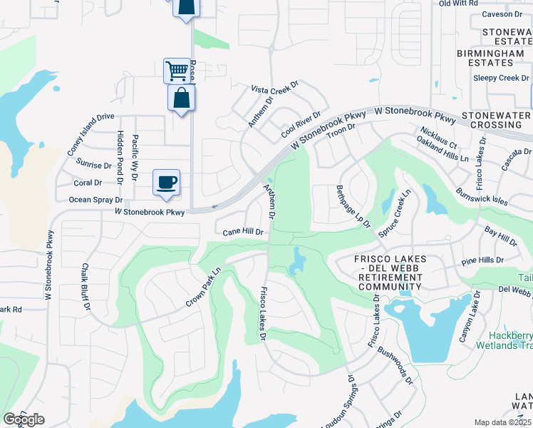 map of restaurants, bars, coffee shops, grocery stores, and more near 7440 Sage Valley Lane in Frisco