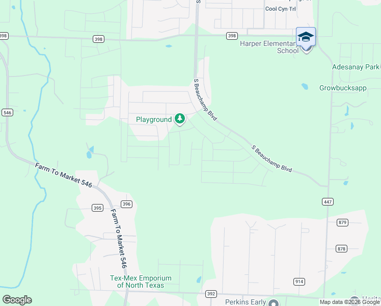 map of restaurants, bars, coffee shops, grocery stores, and more near 7599 County Road 396 in Princeton