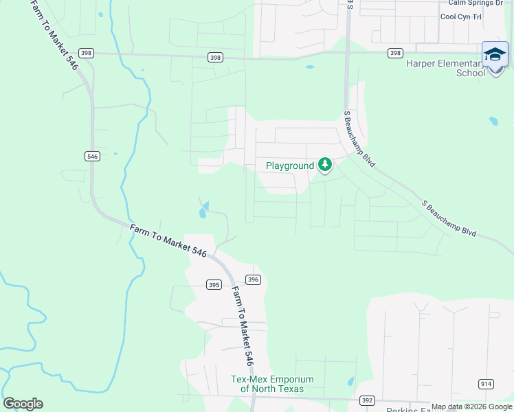 map of restaurants, bars, coffee shops, grocery stores, and more near 4481 Farm to Market Road 546 in Princeton