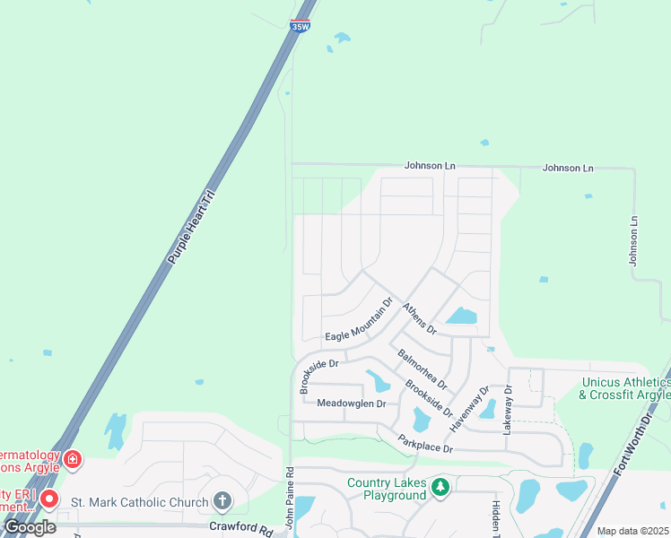 map of restaurants, bars, coffee shops, grocery stores, and more near 9116 Wichita Lane in Argyle