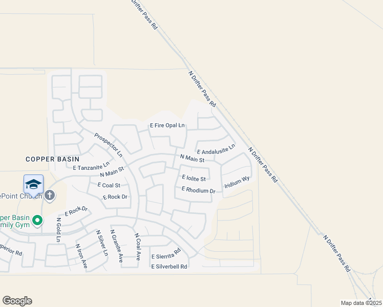 map of restaurants, bars, coffee shops, grocery stores, and more near 4941 East Andalusite Lane in San Tan Valley