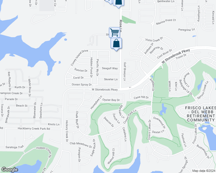 map of restaurants, bars, coffee shops, grocery stores, and more near 12708 Ocean Spray Drive in Frisco