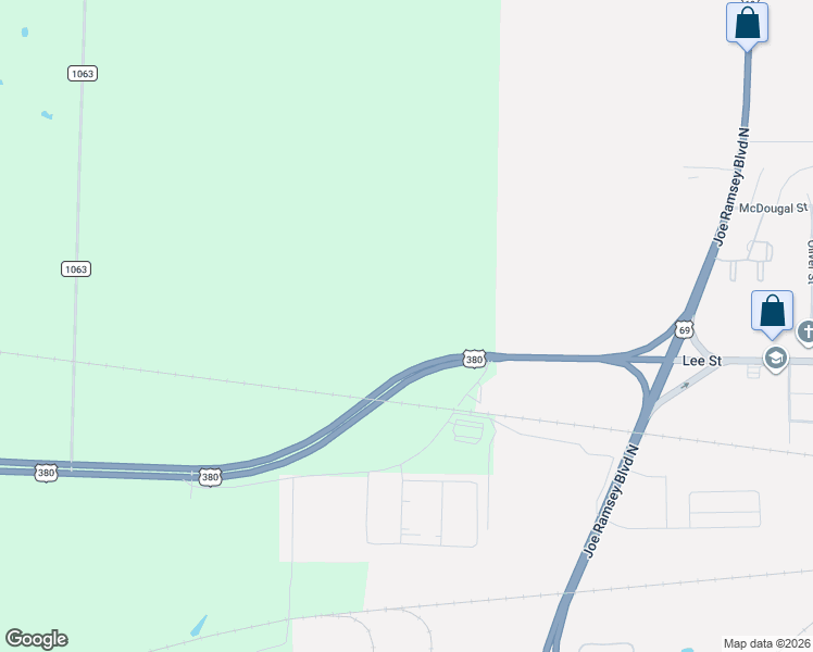 map of restaurants, bars, coffee shops, grocery stores, and more near U.S. 380 in Greenville