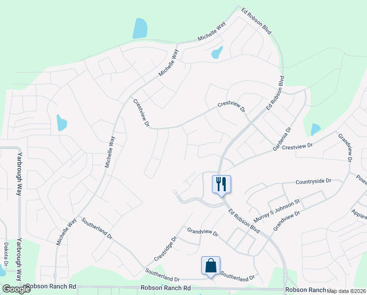 map of restaurants, bars, coffee shops, grocery stores, and more near 9008 Landmark Lane in Denton