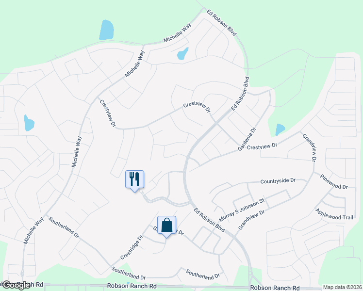 map of restaurants, bars, coffee shops, grocery stores, and more near 11005 La Jolla Way in Denton