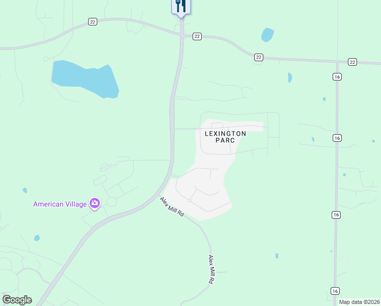 map of restaurants, bars, coffee shops, grocery stores, and more near 1020 Pilgrim Lane in Montevallo