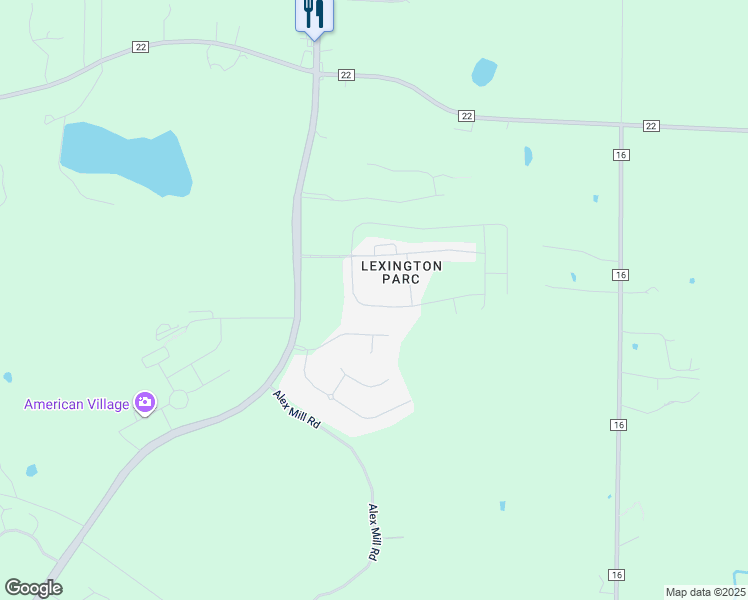 map of restaurants, bars, coffee shops, grocery stores, and more near 1045 Pilgrim Lane in Montevallo