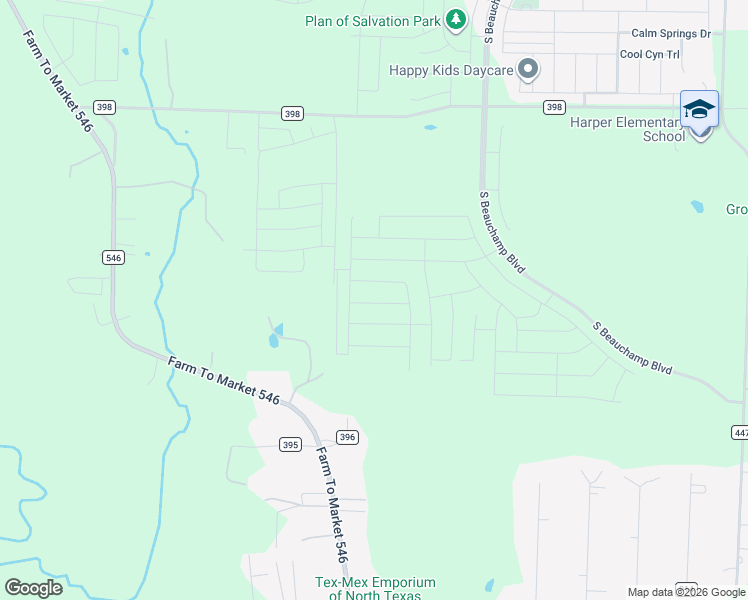 map of restaurants, bars, coffee shops, grocery stores, and more near 7586 County Road 396 in Princeton