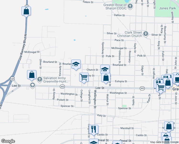 map of restaurants, bars, coffee shops, grocery stores, and more near 2104 Wellington Street in Greenville