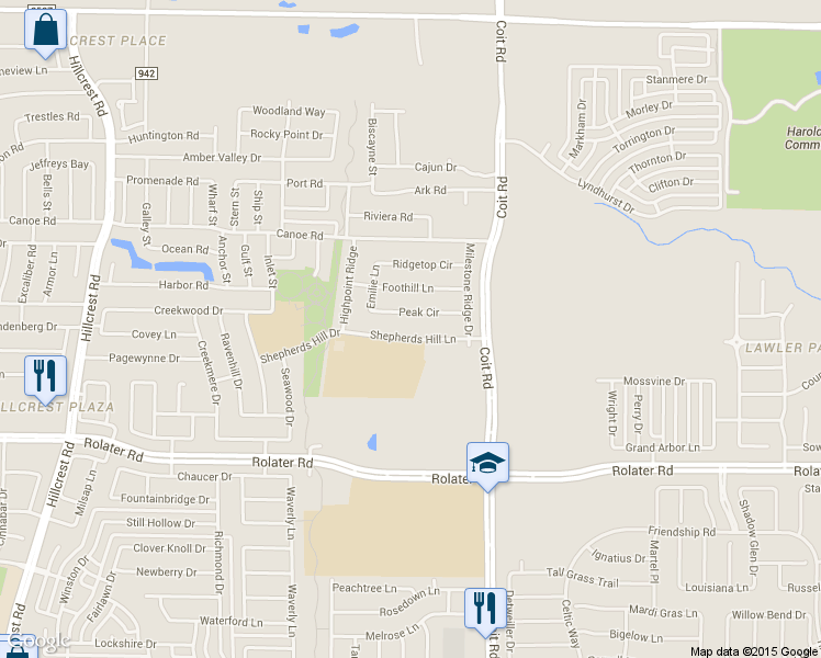 map of restaurants, bars, coffee shops, grocery stores, and more near 12306 Shepherds Hill Lane in Frisco