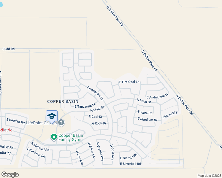 map of restaurants, bars, coffee shops, grocery stores, and more near 28992 North Calcite Way in Queen Creek