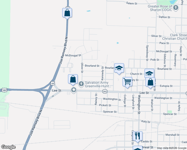 map of restaurants, bars, coffee shops, grocery stores, and more near 4806 Jefferson St in Greenville