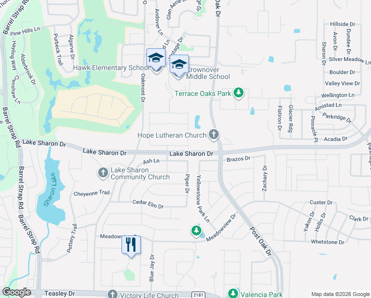 map of restaurants, bars, coffee shops, grocery stores, and more near 1812 Copper Leaf Drive in Corinth