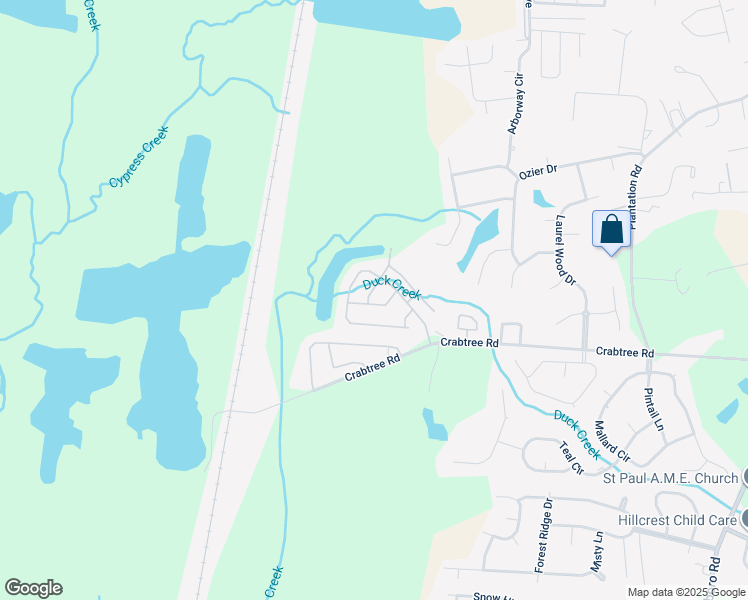 map of restaurants, bars, coffee shops, grocery stores, and more near 7233 Garden Wood Court in Tuscaloosa
