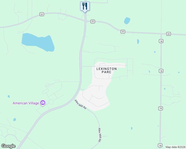 map of restaurants, bars, coffee shops, grocery stores, and more near 1020 Pilgrim Lane in Montevallo