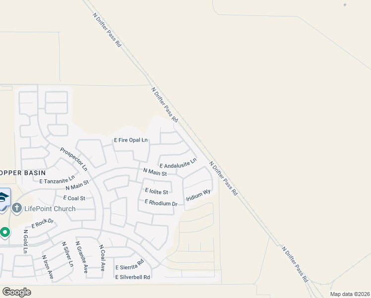 map of restaurants, bars, coffee shops, grocery stores, and more near 5172 East Smokey Quartz Road in San Tan Valley
