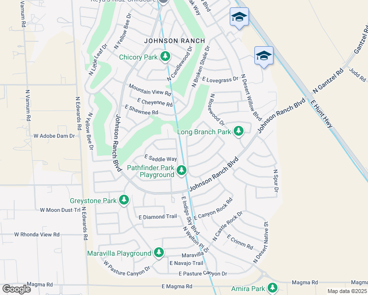 map of restaurants, bars, coffee shops, grocery stores, and more near 28994 North Broken Shale Drive in San Tan Valley