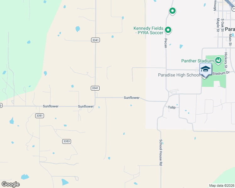 map of restaurants, bars, coffee shops, grocery stores, and more near 340 Sunflower in Paradise