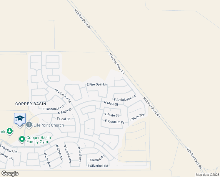map of restaurants, bars, coffee shops, grocery stores, and more near 4843 East Fire Opal Lane in San Tan Valley