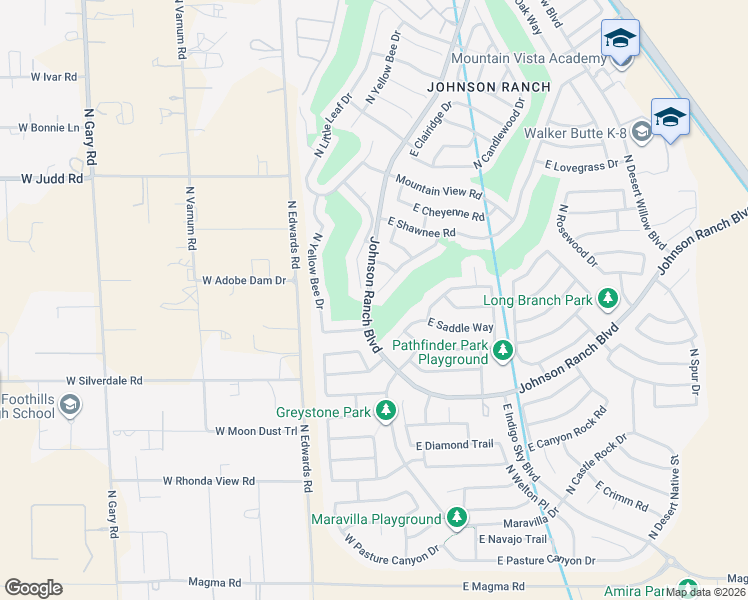 map of restaurants, bars, coffee shops, grocery stores, and more near 28983 North Shannon Drive in Queen Creek