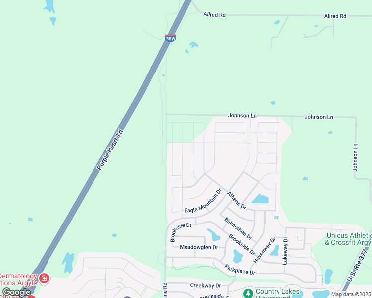 map of restaurants, bars, coffee shops, grocery stores, and more near 9020 Wichita Lane in Argyle