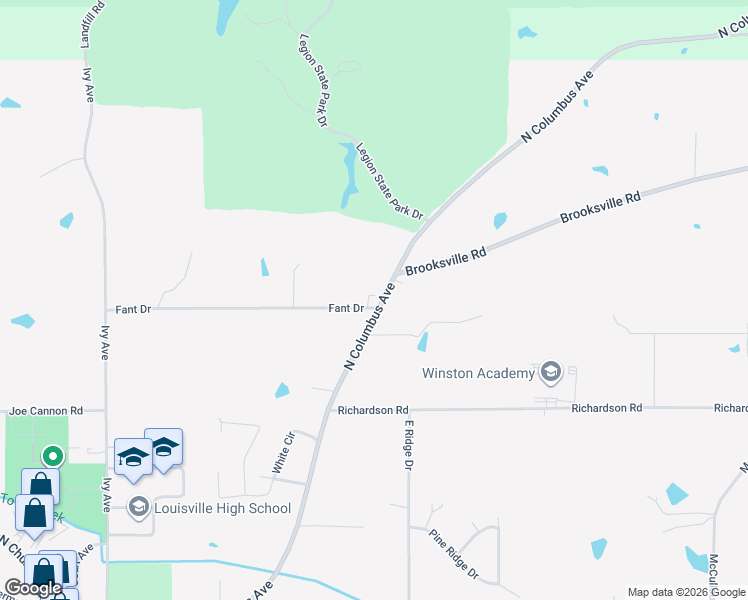 map of restaurants, bars, coffee shops, grocery stores, and more near 1101 North Columbus Avenue in Louisville