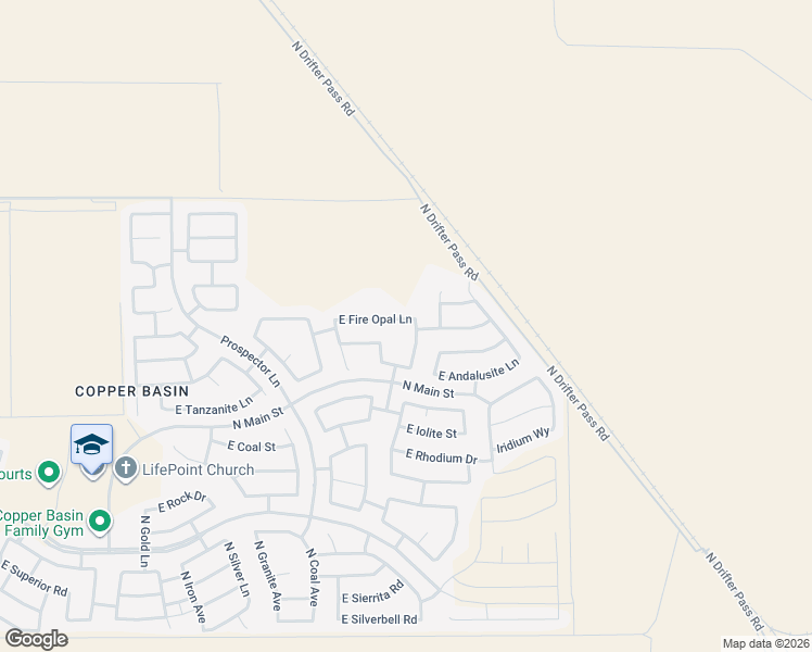 map of restaurants, bars, coffee shops, grocery stores, and more near 4843 East Fire Opal Lane in San Tan Valley
