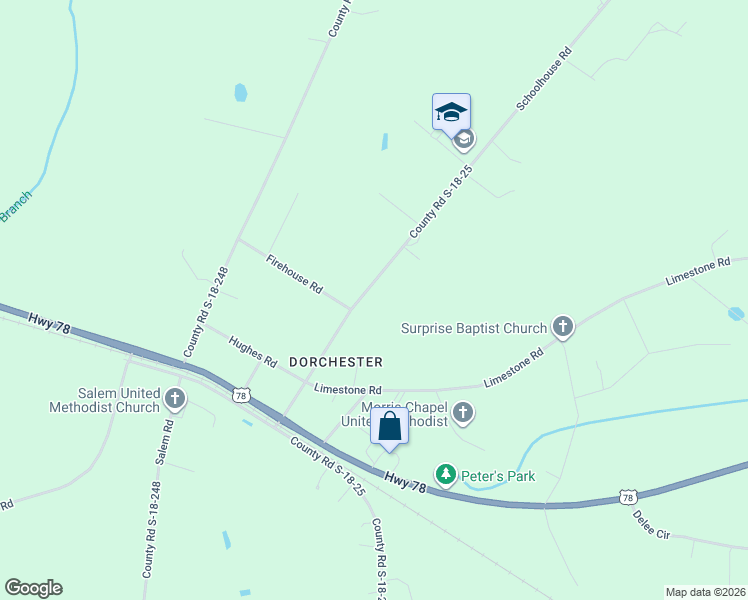 map of restaurants, bars, coffee shops, grocery stores, and more near 286 Schoolhouse Road in Dorchester County