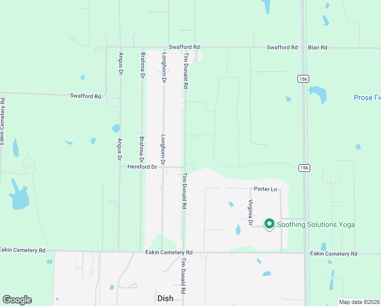 map of restaurants, bars, coffee shops, grocery stores, and more near 5413 Tim Donald Road in Justin