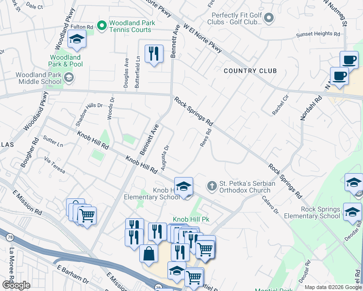 map of restaurants, bars, coffee shops, grocery stores, and more near 1700 Lindsley Park Drive in San Marcos