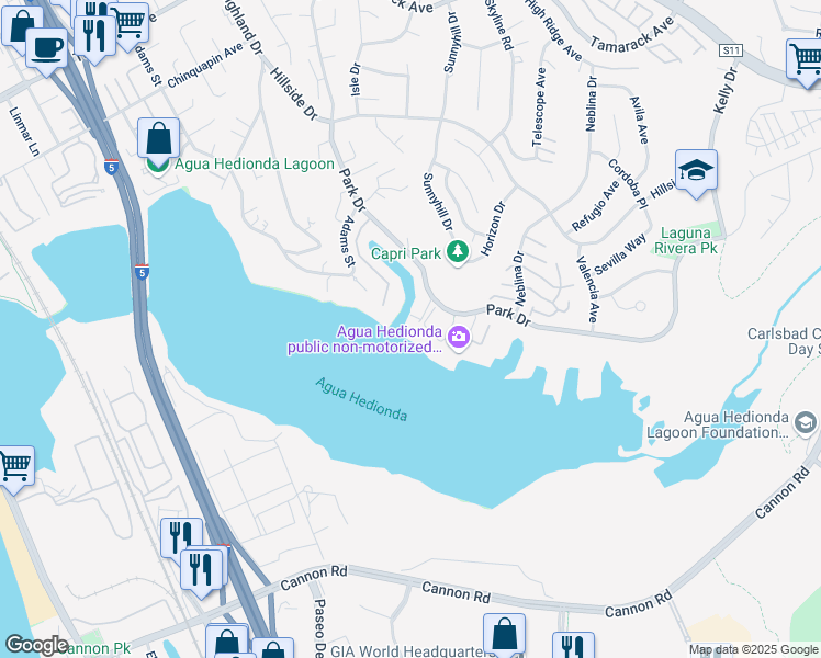 map of restaurants, bars, coffee shops, grocery stores, and more near in Carlsbad