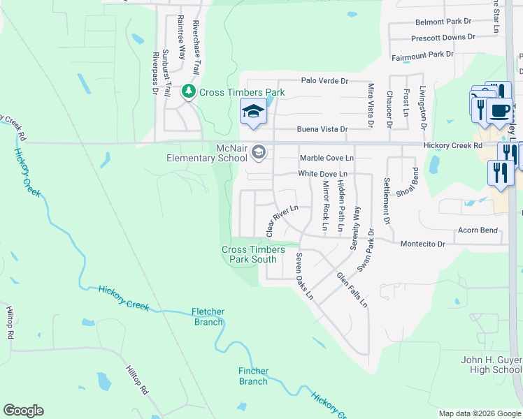 map of restaurants, bars, coffee shops, grocery stores, and more near 1204 Golden Sand Drive in Denton