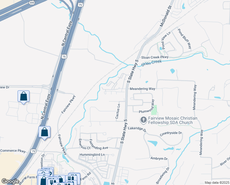 map of restaurants, bars, coffee shops, grocery stores, and more near 364 Jacob Lane in McKinney
