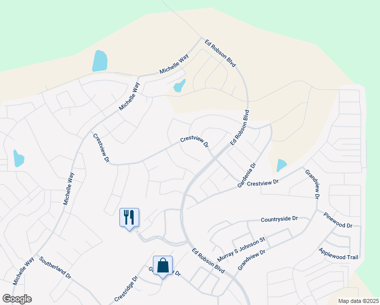 map of restaurants, bars, coffee shops, grocery stores, and more near 8801 Maryland Court in Denton