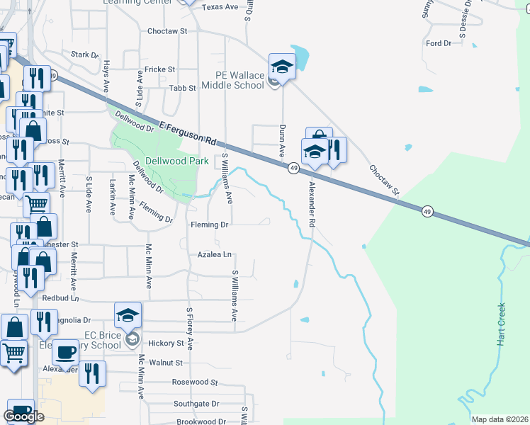 map of restaurants, bars, coffee shops, grocery stores, and more near 911 Fleming Drive in Mount Pleasant