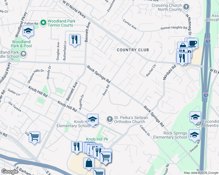 map of restaurants, bars, coffee shops, grocery stores, and more near 1800 Lindsley Park Drive in San Marcos