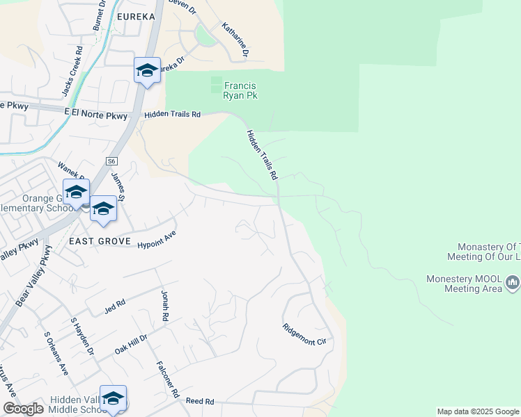 map of restaurants, bars, coffee shops, grocery stores, and more near 3160 Slivkoff Drive in Escondido