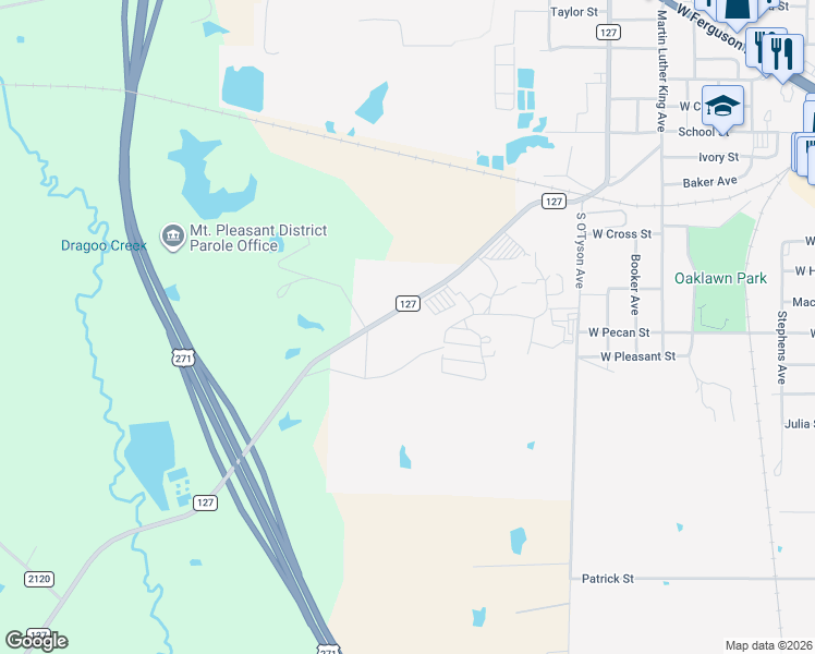 map of restaurants, bars, coffee shops, grocery stores, and more near 721 Monticello Road in Mount Pleasant