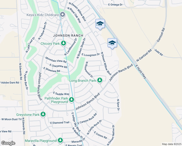 map of restaurants, bars, coffee shops, grocery stores, and more near 891 East Taylor Trail in Queen Creek