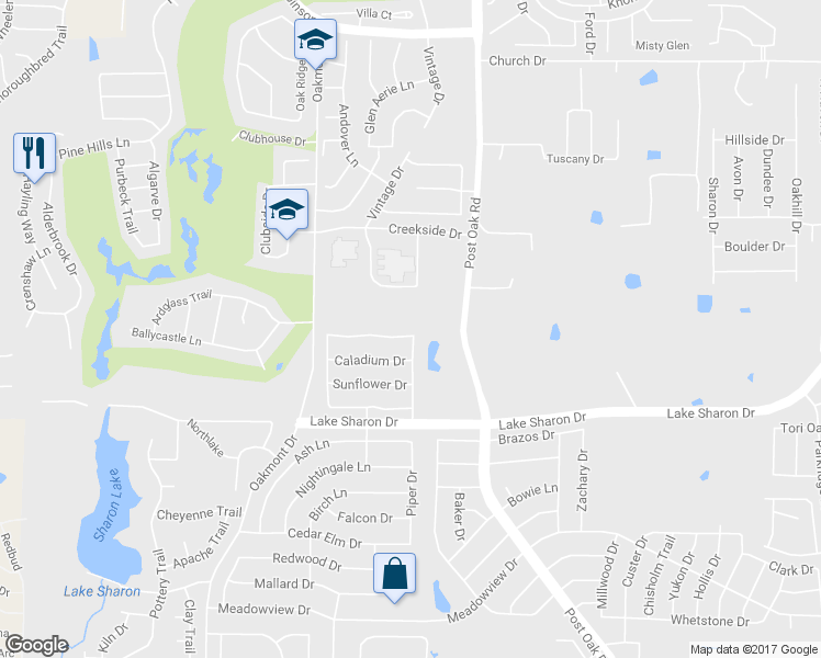 map of restaurants, bars, coffee shops, grocery stores, and more near 1815 Morning Glory Drive in Corinth