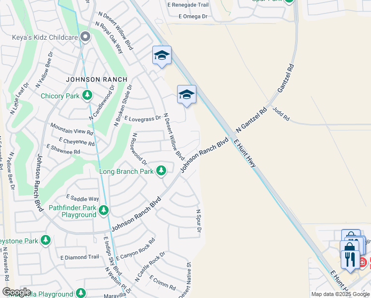 map of restaurants, bars, coffee shops, grocery stores, and more near 1229 East Taylor Trail in Queen Creek