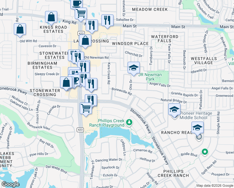 map of restaurants, bars, coffee shops, grocery stores, and more near 591 Pagosa Springs Drive in Frisco