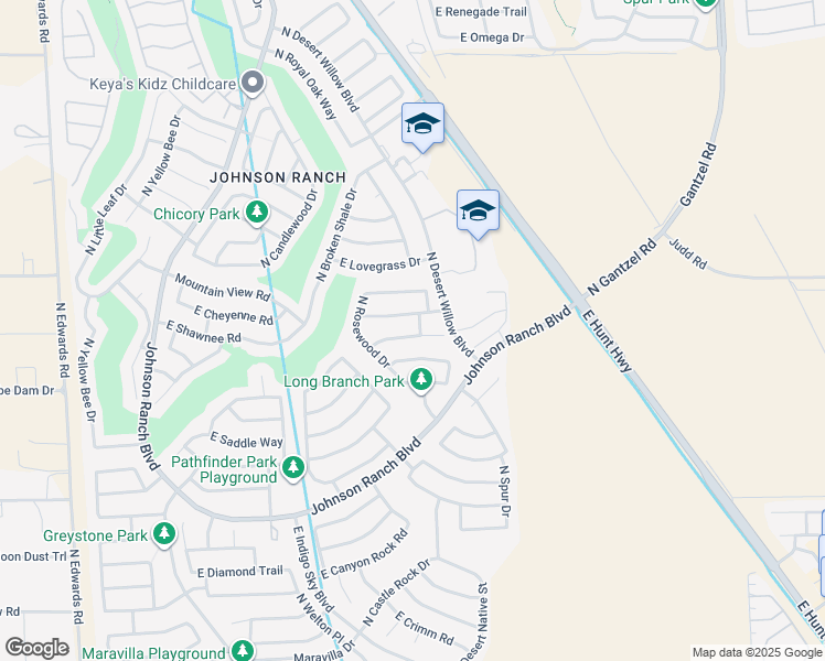 map of restaurants, bars, coffee shops, grocery stores, and more near 1000 East Taylor Trail in Queen Creek
