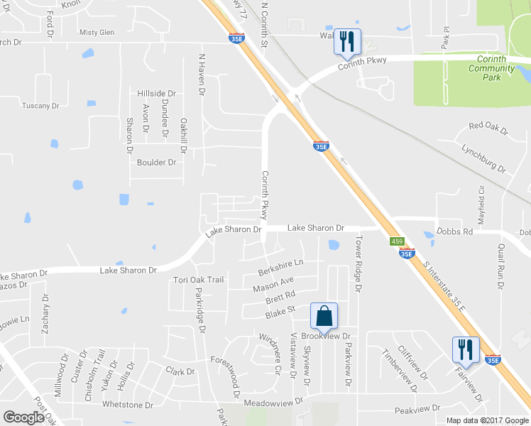 map of restaurants, bars, coffee shops, grocery stores, and more near 2015 South Corinth Street in Corinth