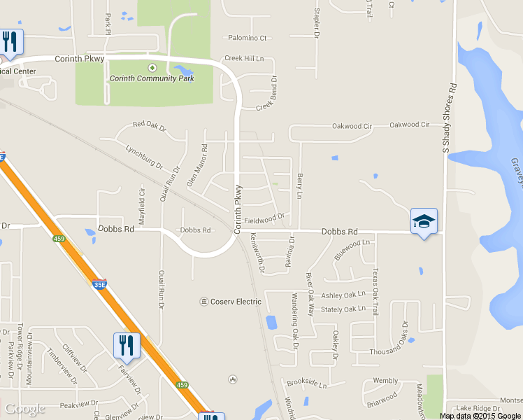 map of restaurants, bars, coffee shops, grocery stores, and more near 4312 Wood Stone Circle in Corinth